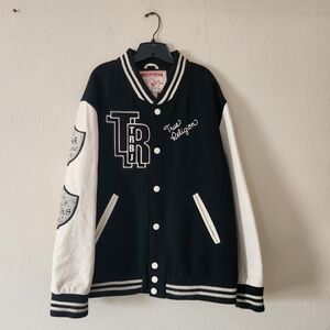True Relion XXXL wool and leather varsity CAPT jacket black Richie letterman